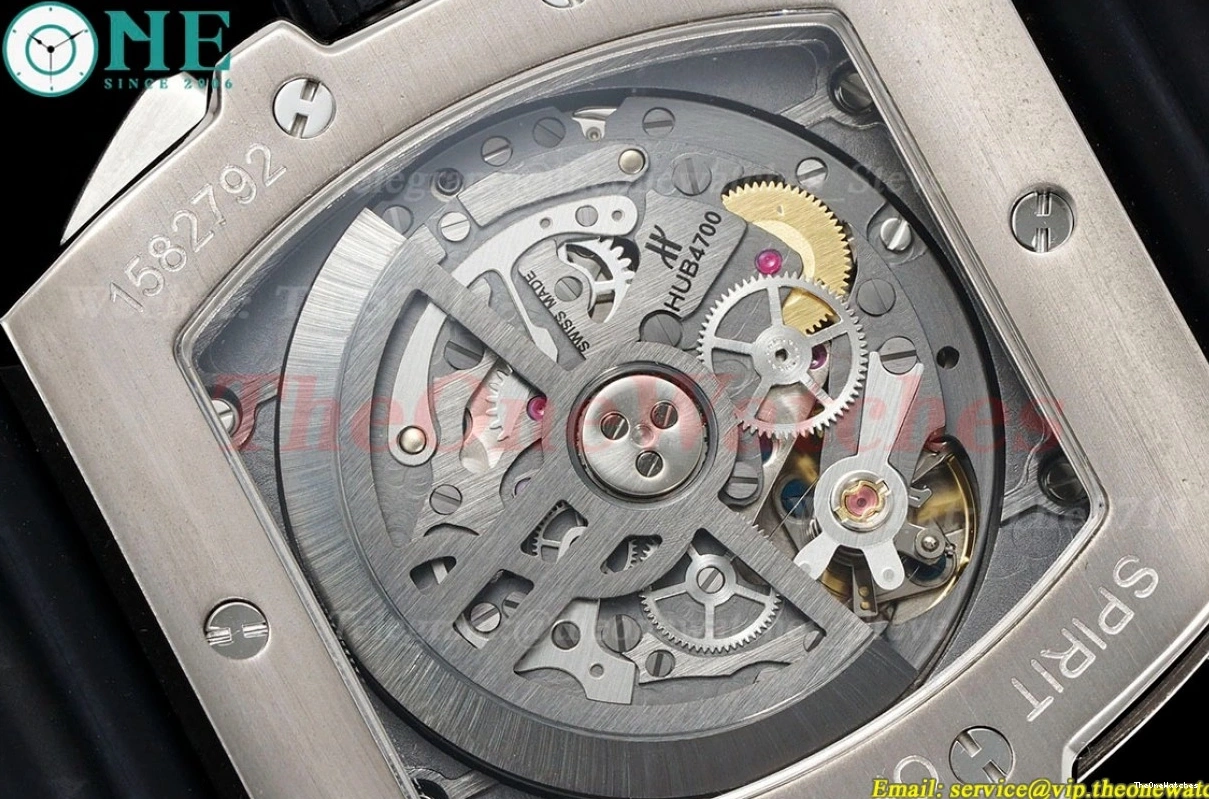 A7750 Big Chrono BBF Spirit Skeleton TI of 42mm Dial Bang Mod RU Blue 0117